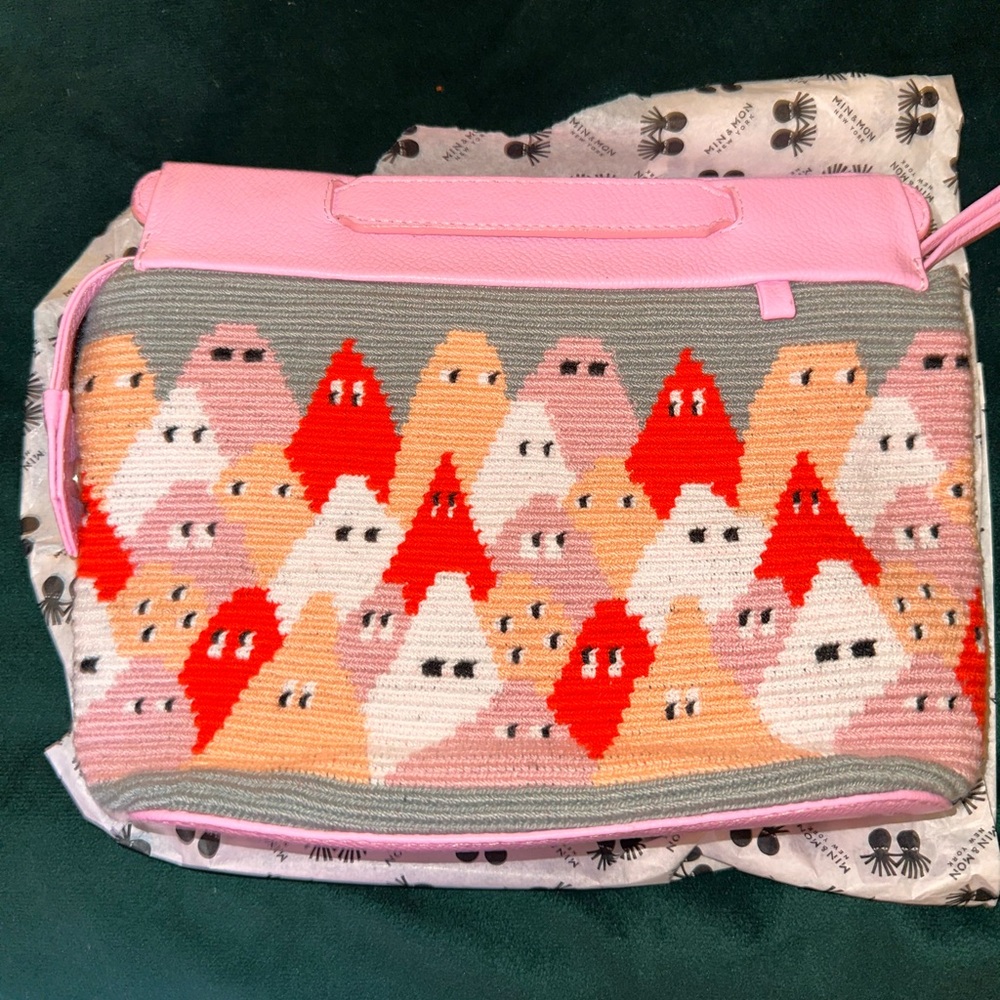 Min & Mon Pink and Gray Clutch